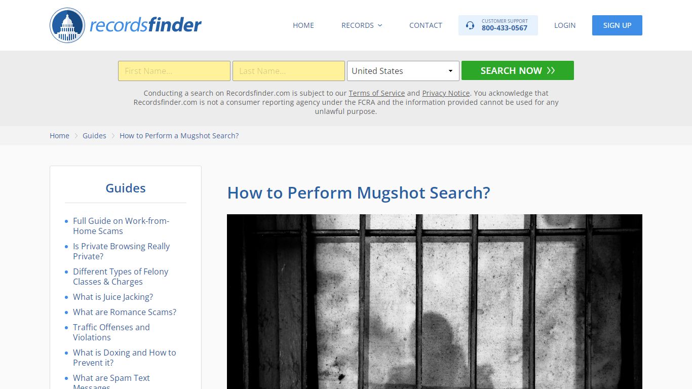 8 Free Ways to Find Your Past and Current Mugshots - RecordsFinder